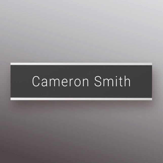 Modern name plain black door sign (Creator Uploaded)