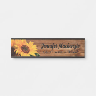 Modern Name Plate Wood Grain Rustic Door Sign