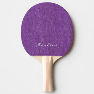 Modern Name Purple Denim Print Ping Pong Paddle