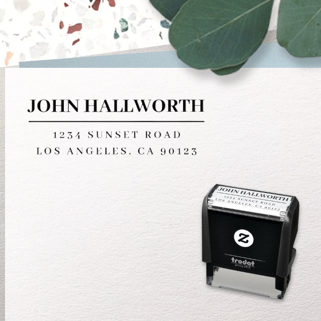 Modern Name & Return Address Self-inking Stamp (Creator Uploaded)