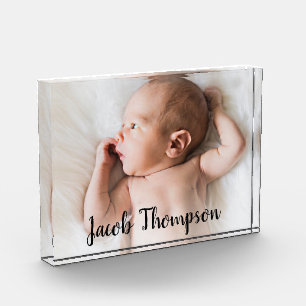 Modern Name Script Baby Boy Photo