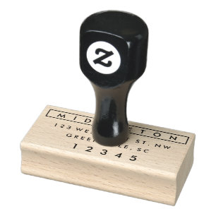 Modern Name Simple Return Address Rubber Stamp