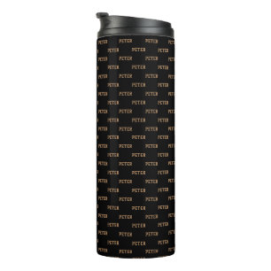 Modern Name Simple & Stylish Pattern Black Thermal Tumbler