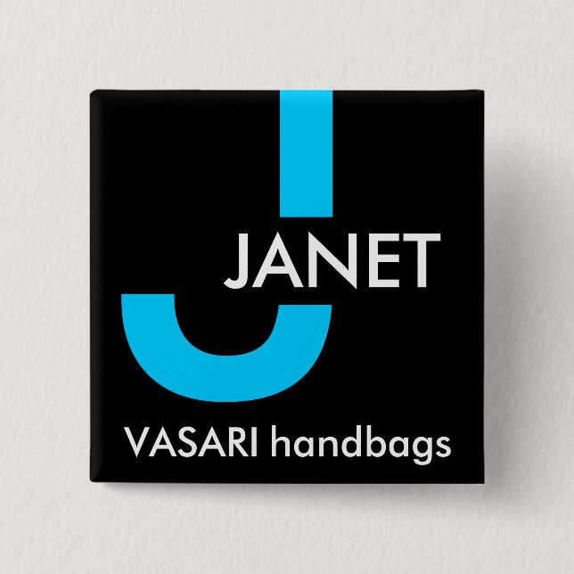 Modern Name Tag 15 Cm Square Badge (Front)