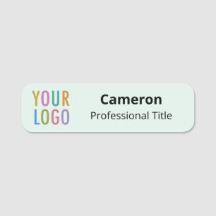 Modern Name Tag Logo Rounded Corners Light Green