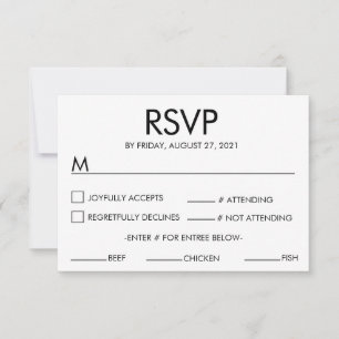 Modern Name Wedding RSVP Response Card White