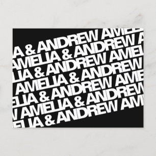 Modern Name Wedding Save the Date Announcement Postcard