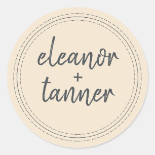 Modern Names Ivory Wedding Envelope Seal