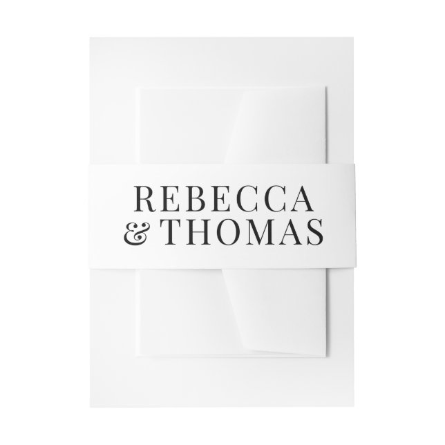 Modern Names Wedding Invitation Belly Band (Front Example)