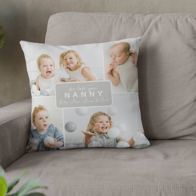 Modern Nanny 4 Photo Gray Cushion (Creator Uploaded)