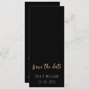Modern narrow 2 photos Save the Date Invitation