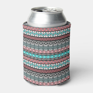 Modern Native American Tribal Aztec Pattern Can Cooler