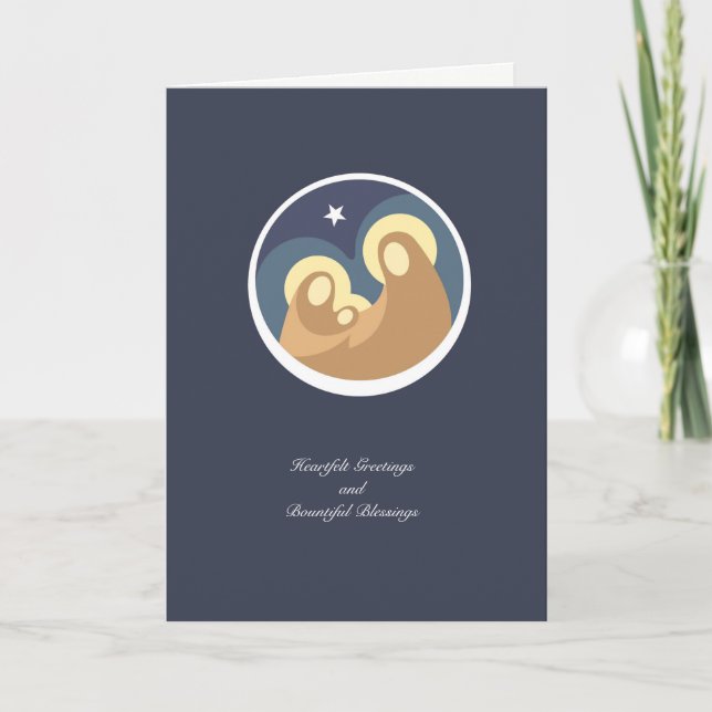 Modern Nativity Holiday (Optional Photo) Card (Front)