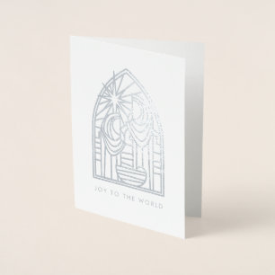 Modern Nativity religious Christmas  Foil Card