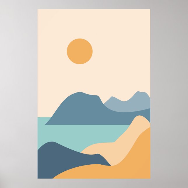 Modern natural abstract landscape poster (Front)