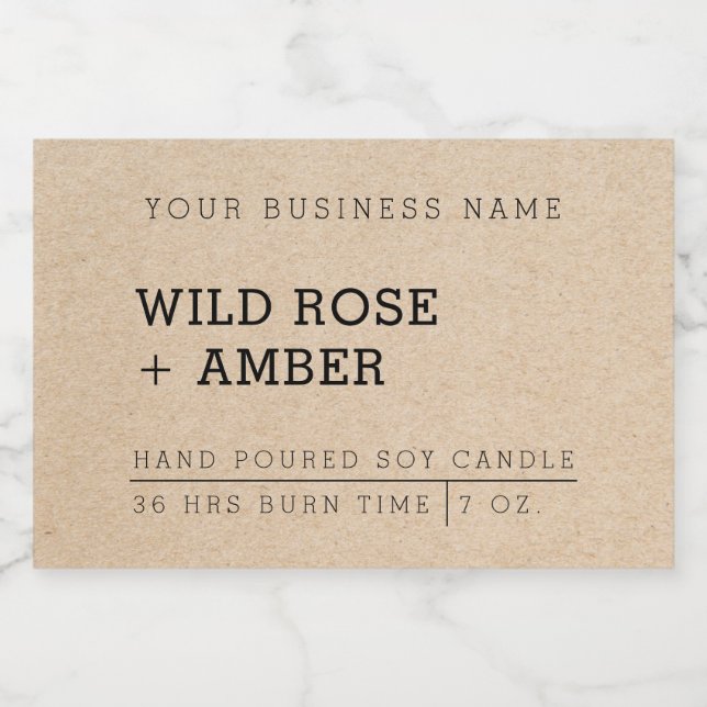 Modern Natural Candle Product Label Stickers (Single Label)