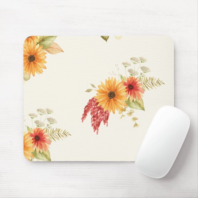 Modern Nature Floral Photo  Mouse Mat (With Mouse)