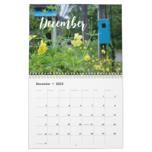 Modern nature flowers/ custom photo calendar