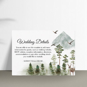 Modern Nature Green Forest Watercolor Trees Enclosure Card
