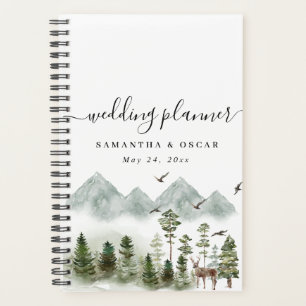 Modern Nature Green Forest   Watercolor Trees Planner