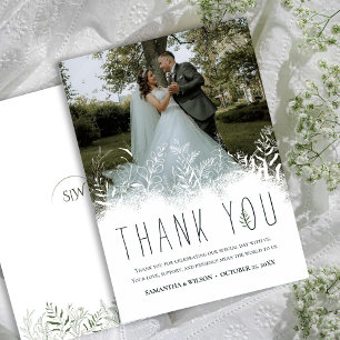 Modern Nature-Inspired Botanical Thank You Card