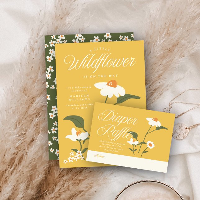 Modern Nature Themed Wildflower Baby in Bloom Enclosure Card (Creator Uploaded)