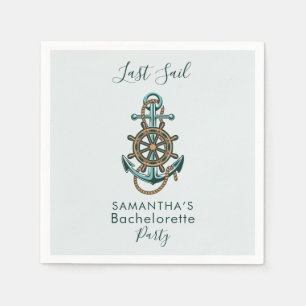 Modern Nautical Anchor Bachelorette Party Napkin