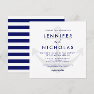 Modern Nautical Anchor Virtual Wedding Invitation