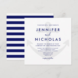 Modern Nautical Anchor Wedding Invitation