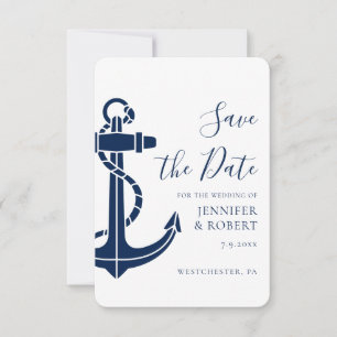 Modern Nautical Anchor Wedding Save the Date