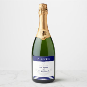 Modern Nautical Anchor Wedding Sparkling Wine Label