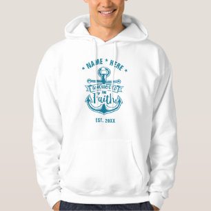 Modern Nautical Anchored In Faith T-Shirt Hoodie