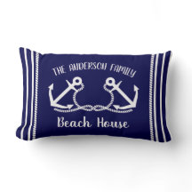 Modern Nautical beach house blue and white anchor