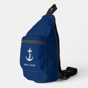 Modern Nautical Boat Anchor Custom Cruise Sling Bag