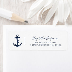 Modern Nautical Boat Anchor Return Address