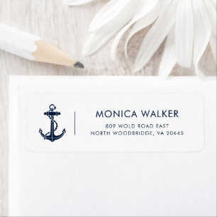 Modern Nautical Boat Anchor Return Address