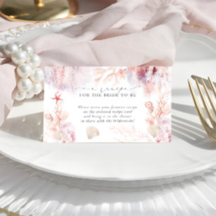 Modern Nautical Bridal Shower Recipe Request Enclosure Card