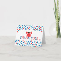 Modern Nautical Crab Boys Baby Shower Thank You