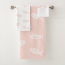 Modern nautical fish pattern PINK