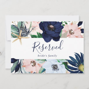 Modern Nautical   Floral Reserved Sign