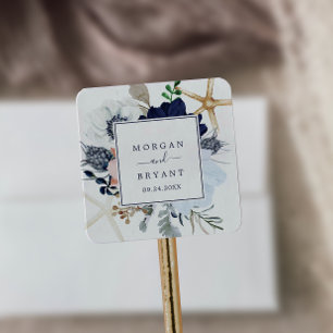 Modern Nautical   Floral Wedding Envelope Seals