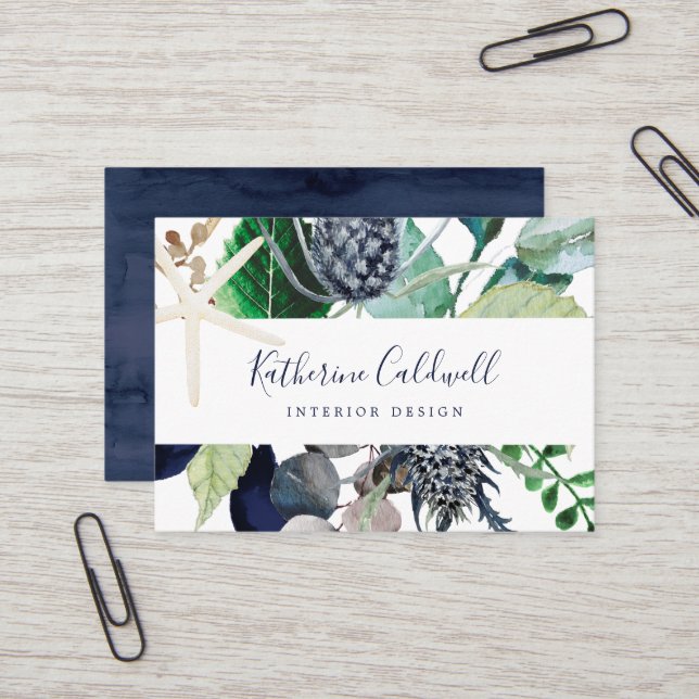 Modern Nautical | Greenery Business Card (Front/Back In Situ)