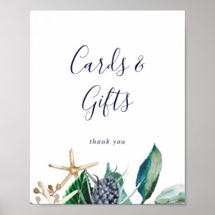 Modern Nautical Greenery Cards and Gifts Sign