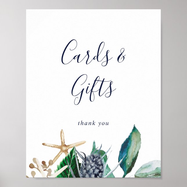Modern Nautical | Greenery Cards and Gifts Sign (Front)