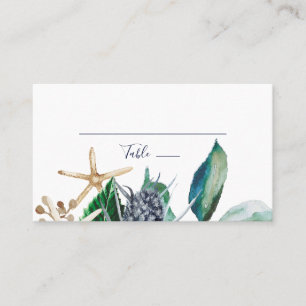 Modern Nautical   Greenery Flat Wedding Place Card