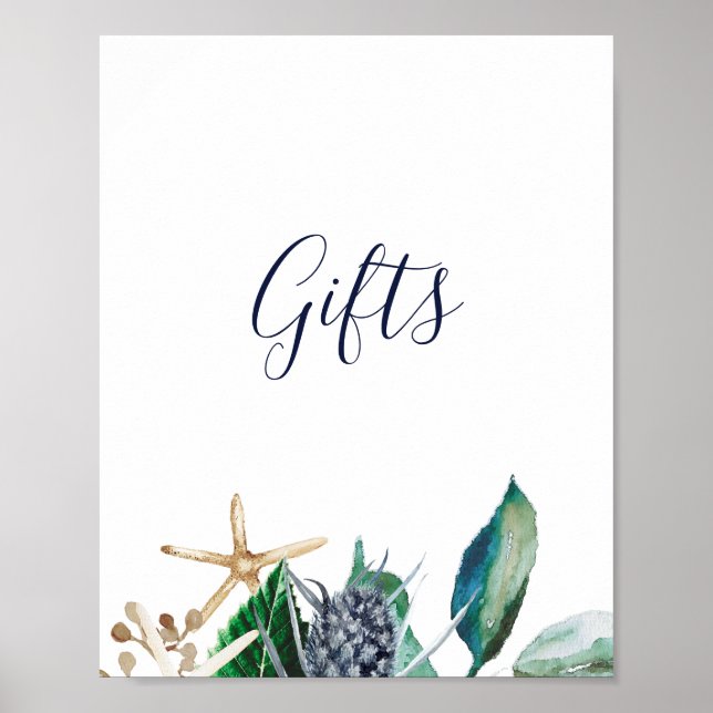 Modern Nautical | Greenery Gifts Sign (Front)