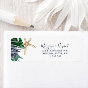 Modern Nautical   Greenery Return Address Label
