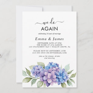Modern Nautical   Greenery "We Do Again" Vow  Invitation