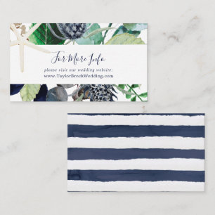 Modern Nautical   Greenery Wedding Website Enclosure Card