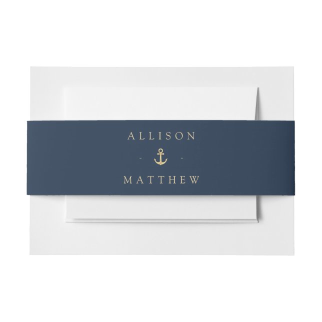 modern nautical sea belly band invitation belly band (Front Example)